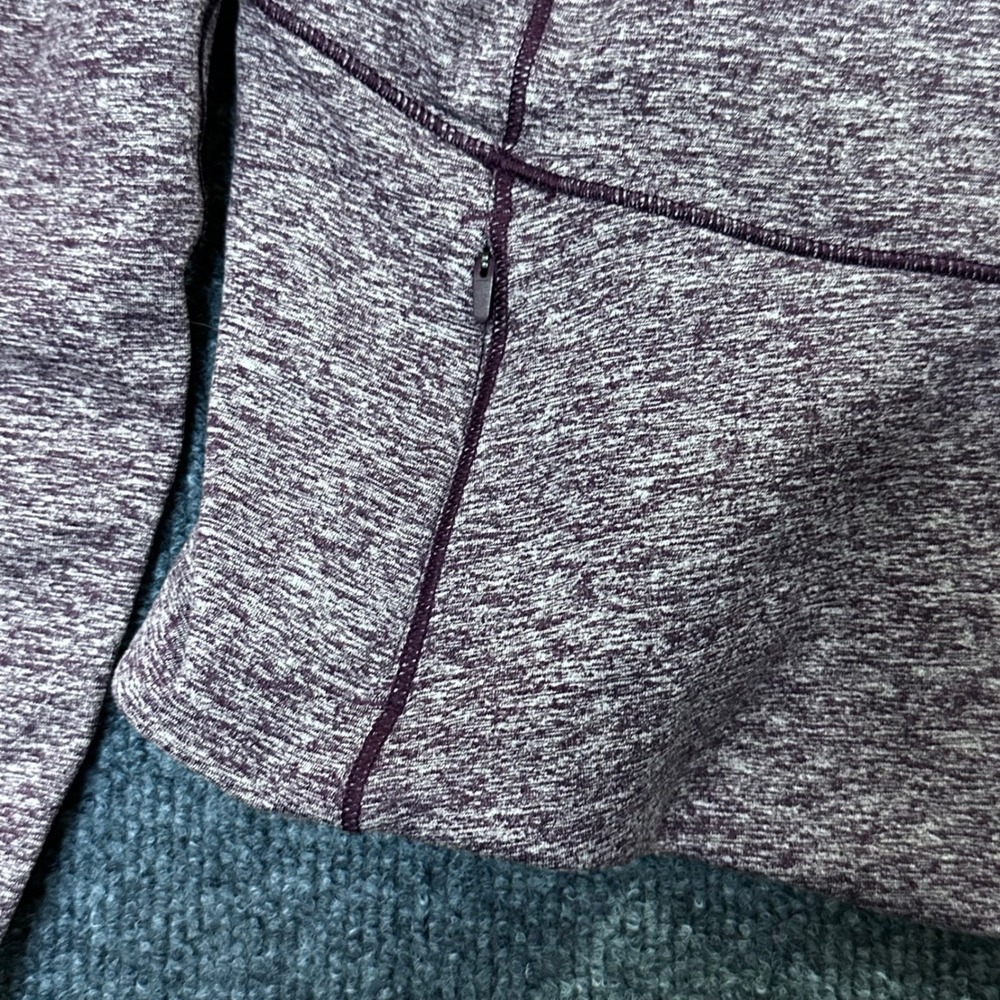 Lululemon Its Rulu Half Zip 6 Heathered Dark Red Space Dye Pullover Running Top - Picture 5 of 6